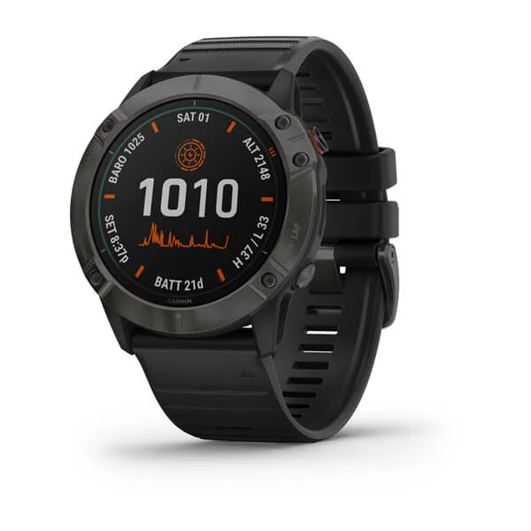 Garmin Fenix 6X Pro Solar Ti Carbon Gray DLC Watch